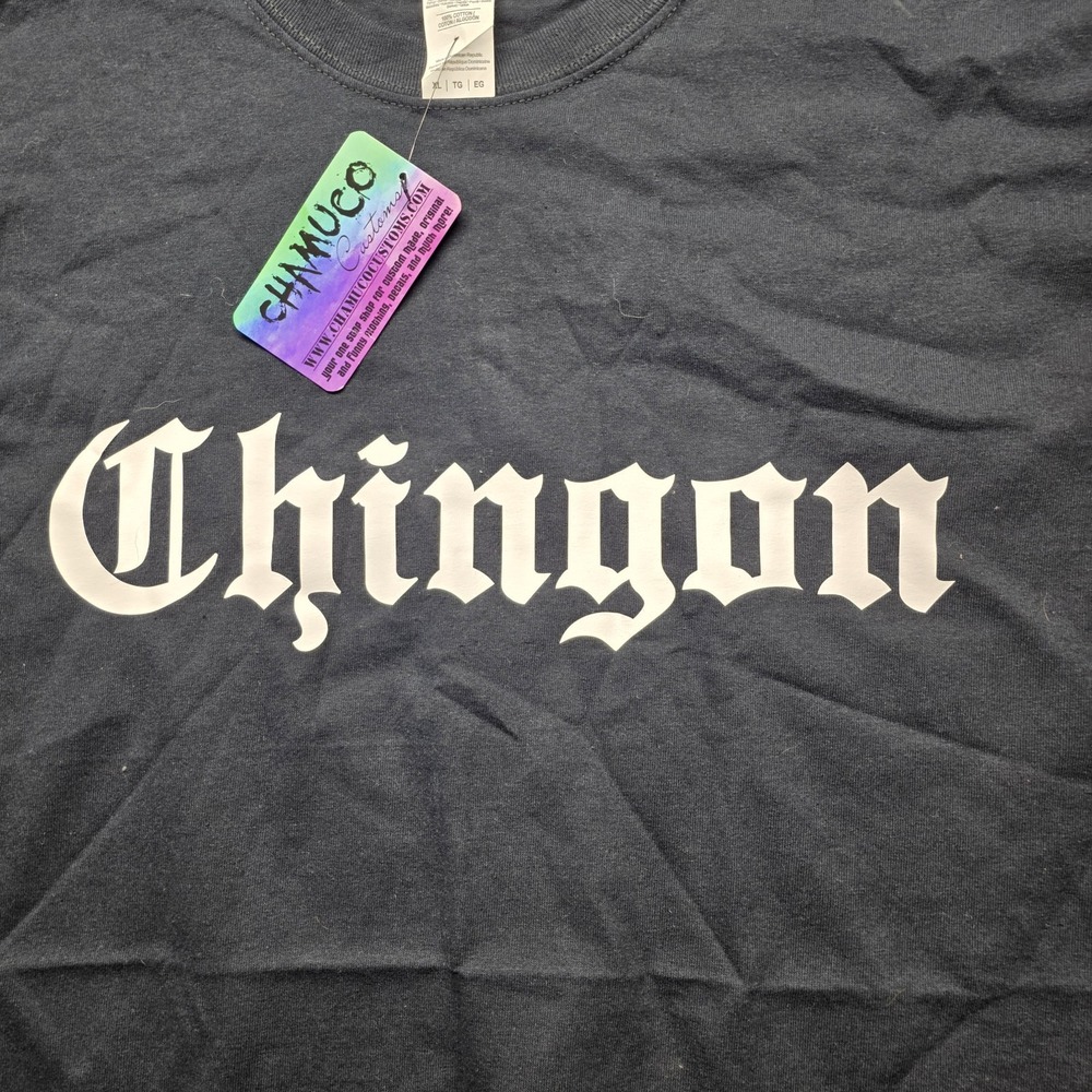 Chamuco Customs Chingon Graphic T-Shirt‎ Men's XL Black Gildan Ultra Cotton NWT
